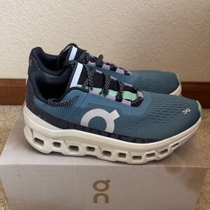 On Running Teal and White Sneakers